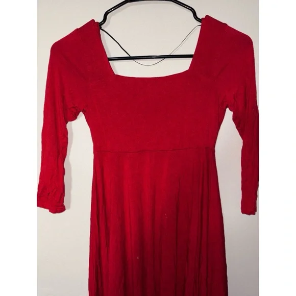 Soprano | 💋Vibrant Red Square Neck Line Long Sleeve Mini Dress - Picture 5 of 9